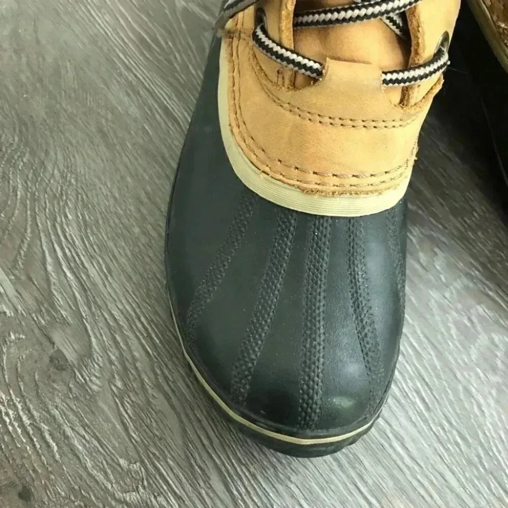 Sorel Slimpack II Lace Up Waterproof Duck Boots Black/Kettle: 6.5